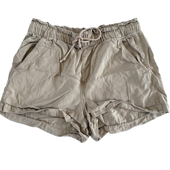 Loft Womens Beige Casual Drawstring Shorts Elastic Waist M - Picture 1 of 7
